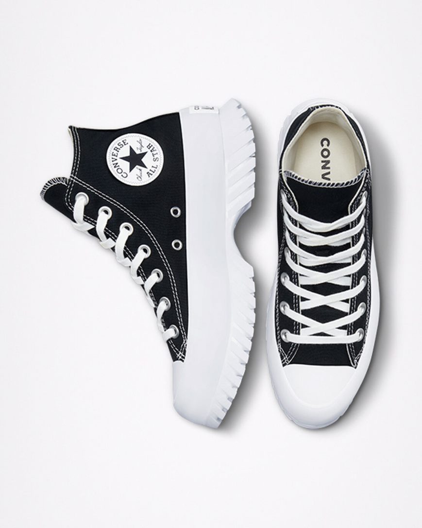 Tenis Converse Chuck Taylor All Star Lugged 2.0 Cano Alto Feminino Pretas Branco | PT M0T8715